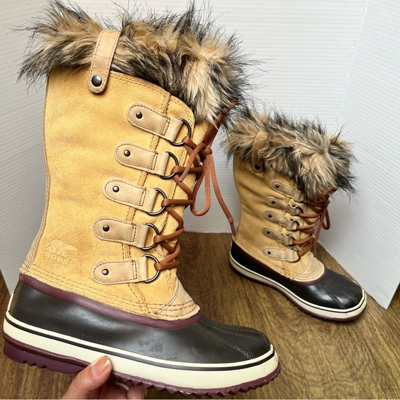 Sorel Shoes - Sorel Joan of Arctic Waterproof Winter Boots Beige Purple Size 7